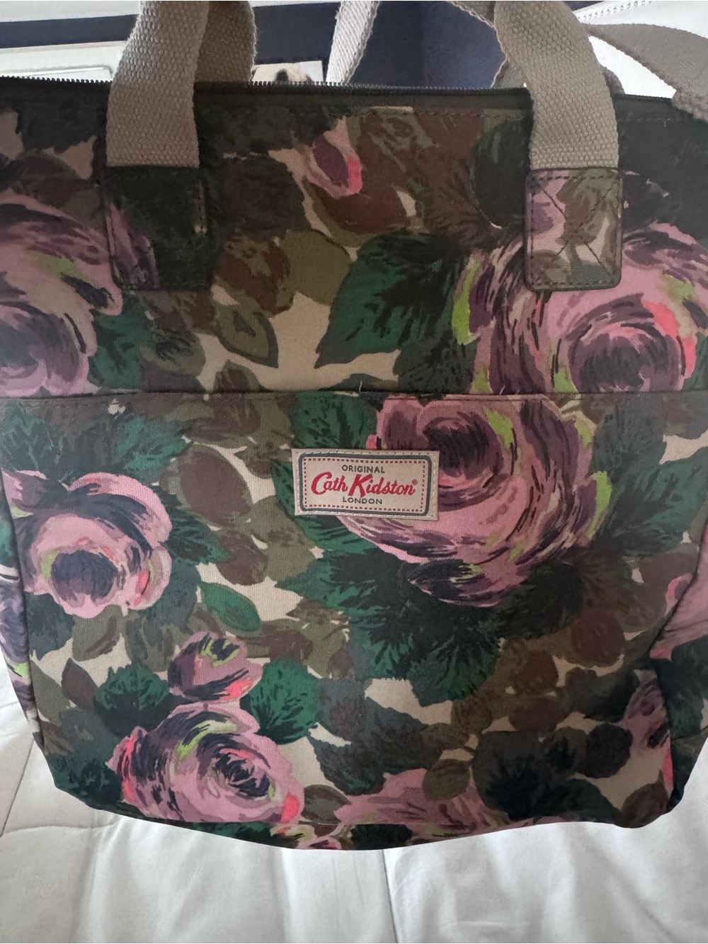 Cath Kidston Pink & Green Floral Canvas Tote